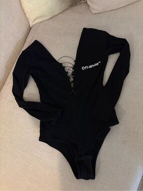 Off-White? Black Lace-Up bodysuit S